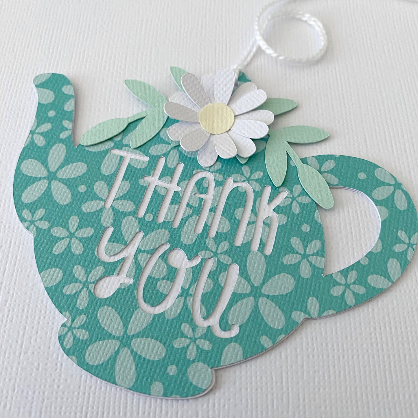 Teapot Thank You gift tags. Floral teapot.