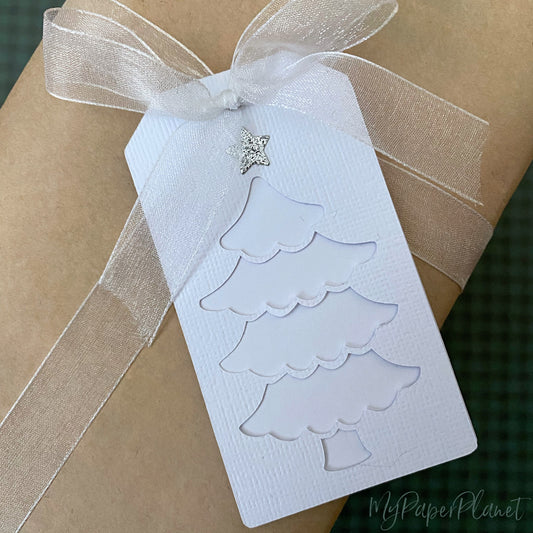 Christmas tree gift tags, rectangular.