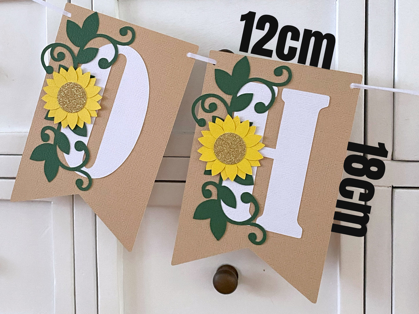 OH BABY Sunflower Banner. Botanical floral baby shower banner.