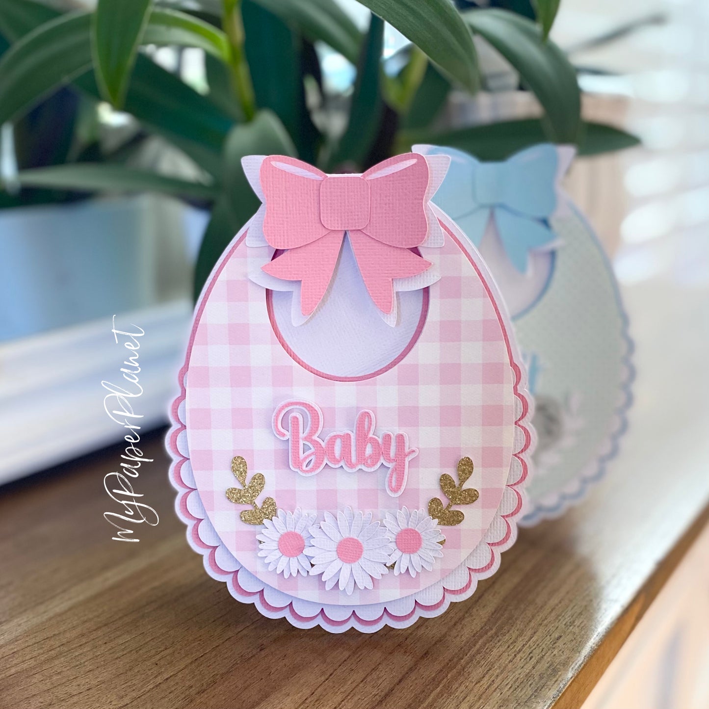 Baby bib card, new baby.