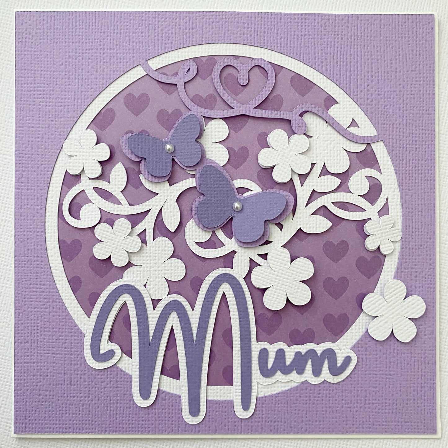 Floral Mum Mother's day, birthday, greeting card. Pink or purple.
