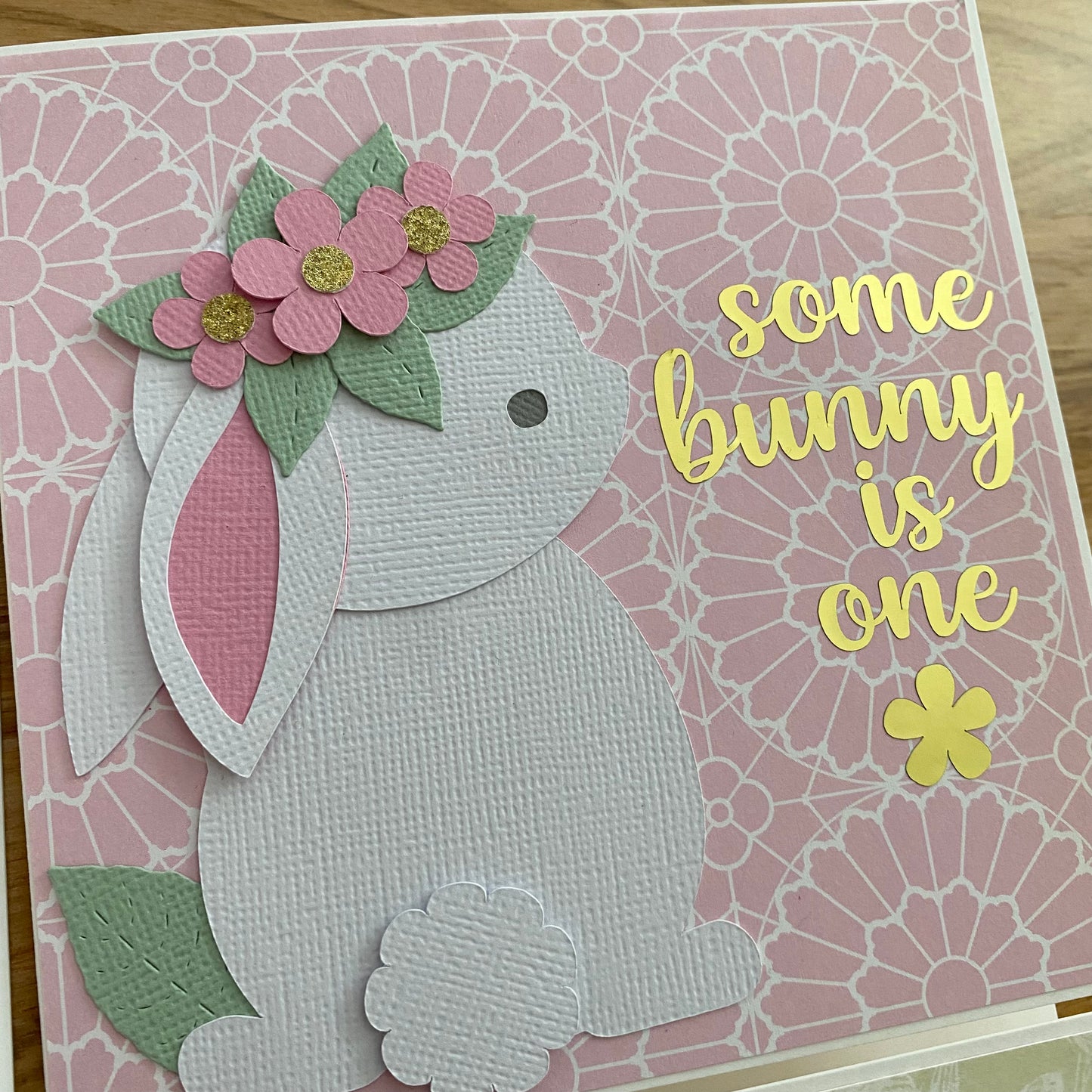 Some Bunny is One. Birthday card, first birthday.