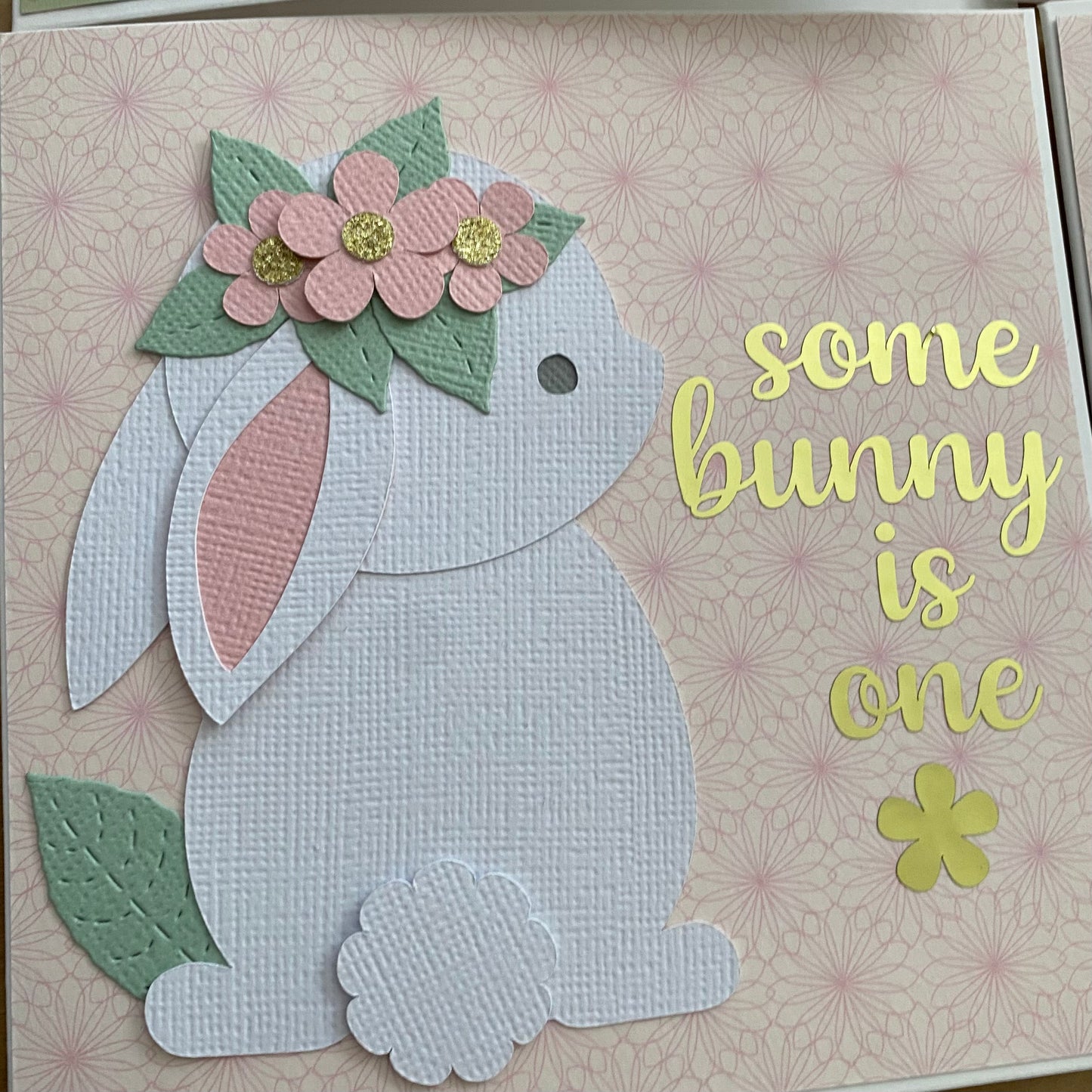 Some Bunny is One. Birthday card, first birthday.