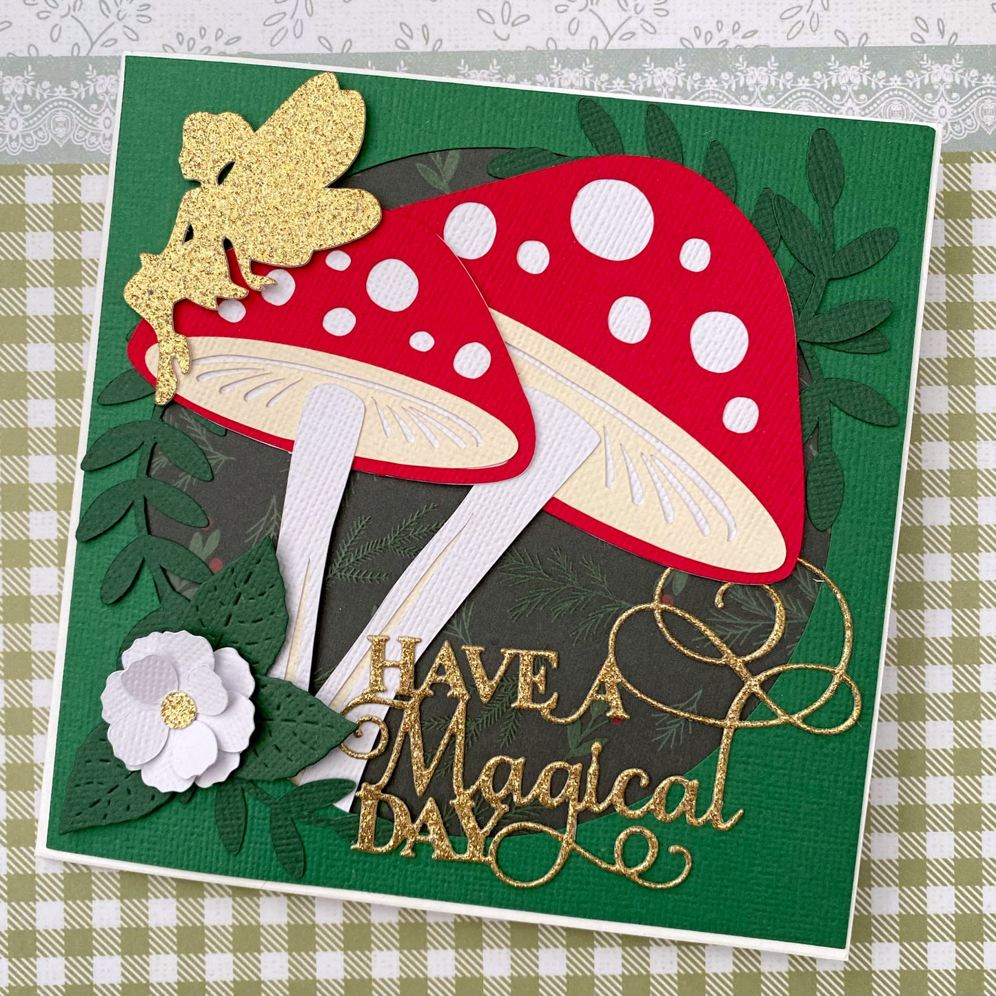 Fairy Mushroom greeting card, birthday card.