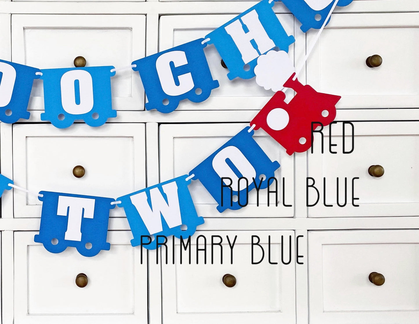 Train, Choo Choo I'm Two, ONE banner. Chugga chugga two two.