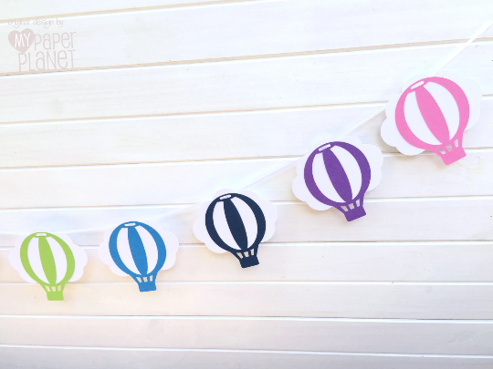 Hot Air Balloon and Cloud Banner