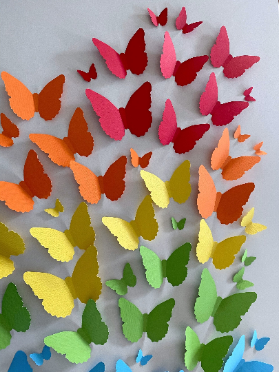 Butterfly Rainbow wall shapes, party decor.