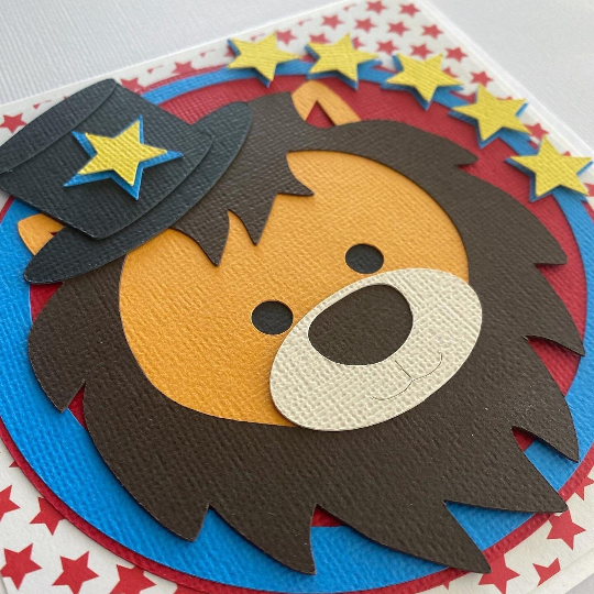 Circus Lion birthday card.