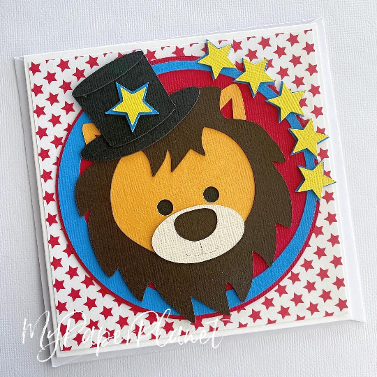 Circus Lion birthday card.