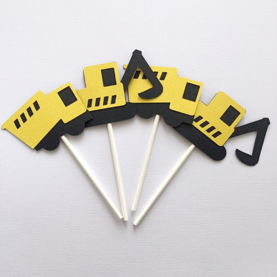 Construction Truck or Digger Cupcake Toppers