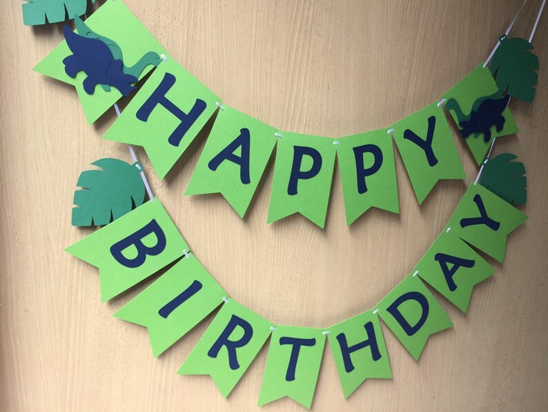 Dinosaur Happy Birthday party banner.