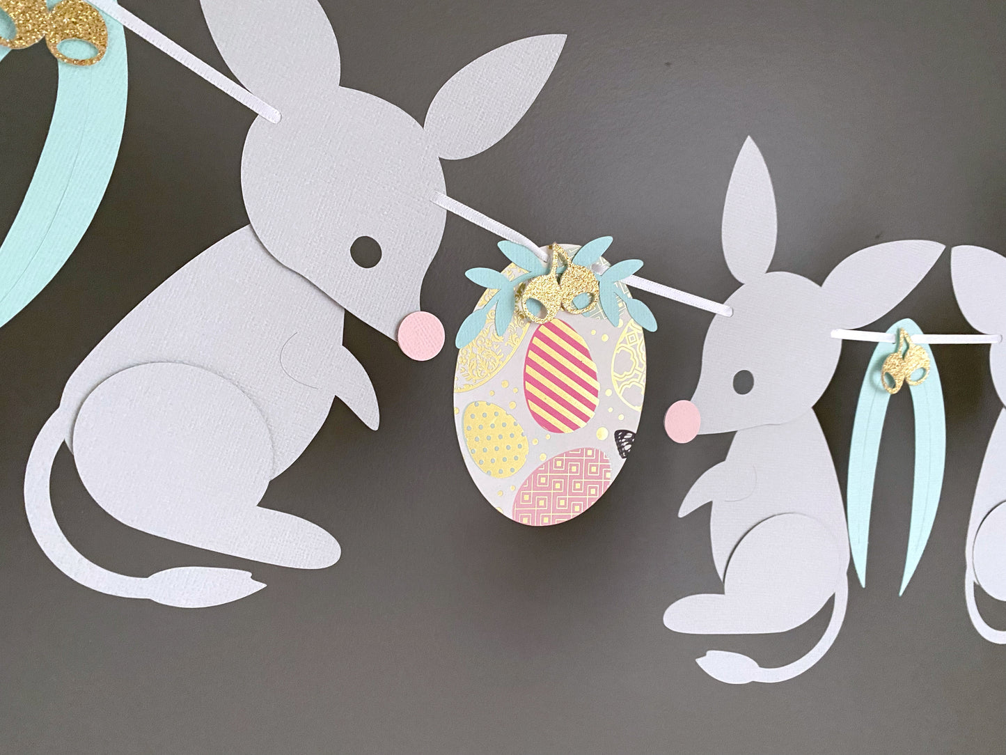 Bilby Easter Bunting. Gum leaves, Easter eggs, Aussie animals.