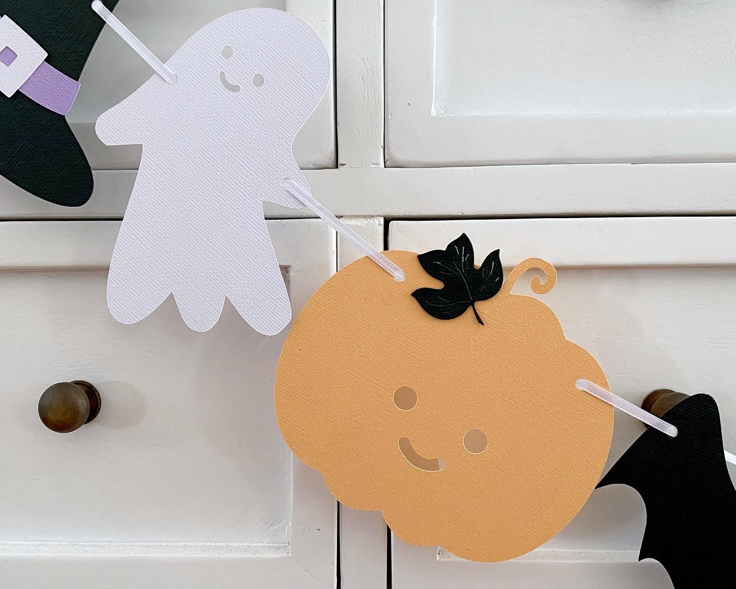 Pastel Halloween banner. Cute Holiday decor.