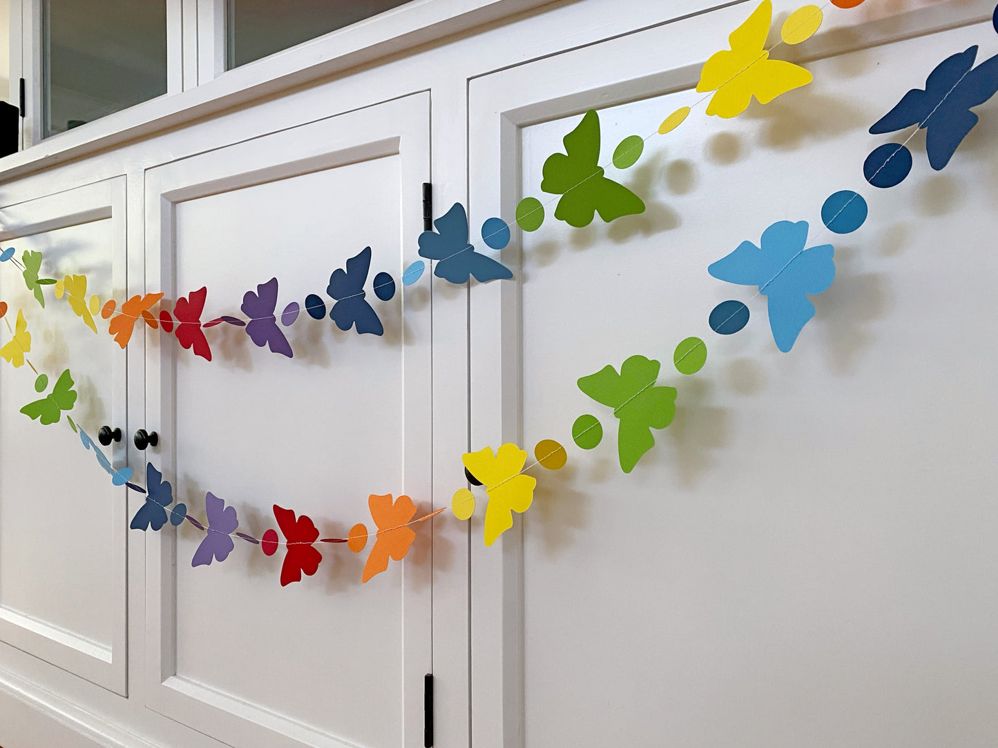 Butterfly Garland. Bright rainbow butterflies.