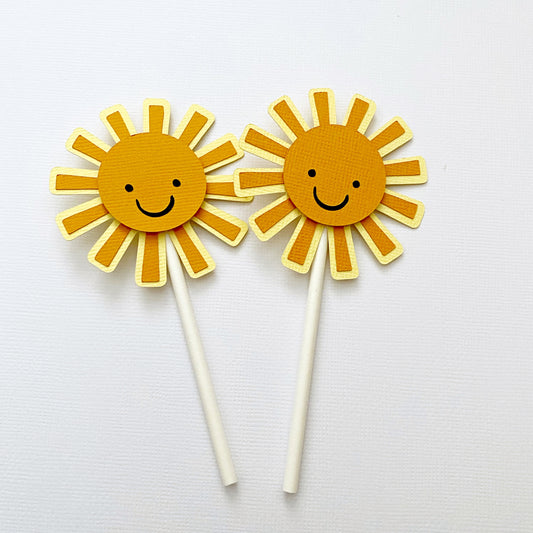 Sunshine Cupcake Toppers. Boho sunshine, first lap around the sun.