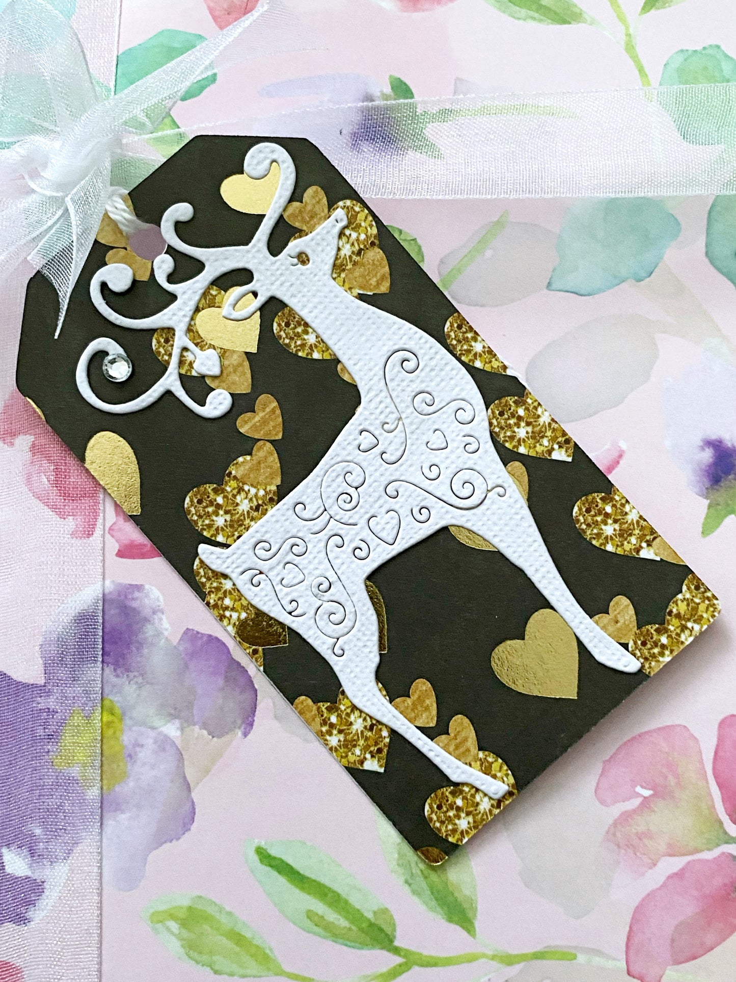 Christmas Reindeer gift tags. Xmas gift wrapping.