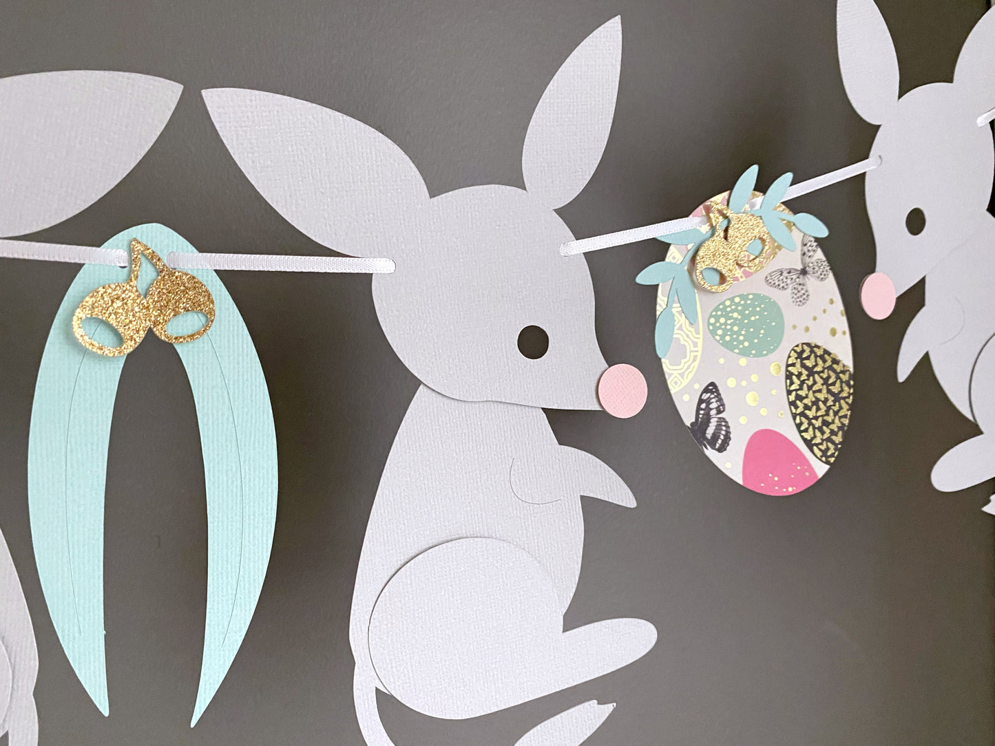 Bilby Easter Bunting. Gum leaves, Easter eggs, Aussie animals.