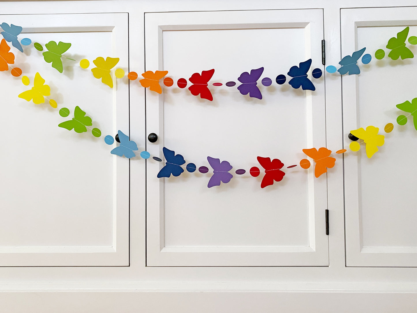 Butterfly Garland. Bright rainbow butterflies.