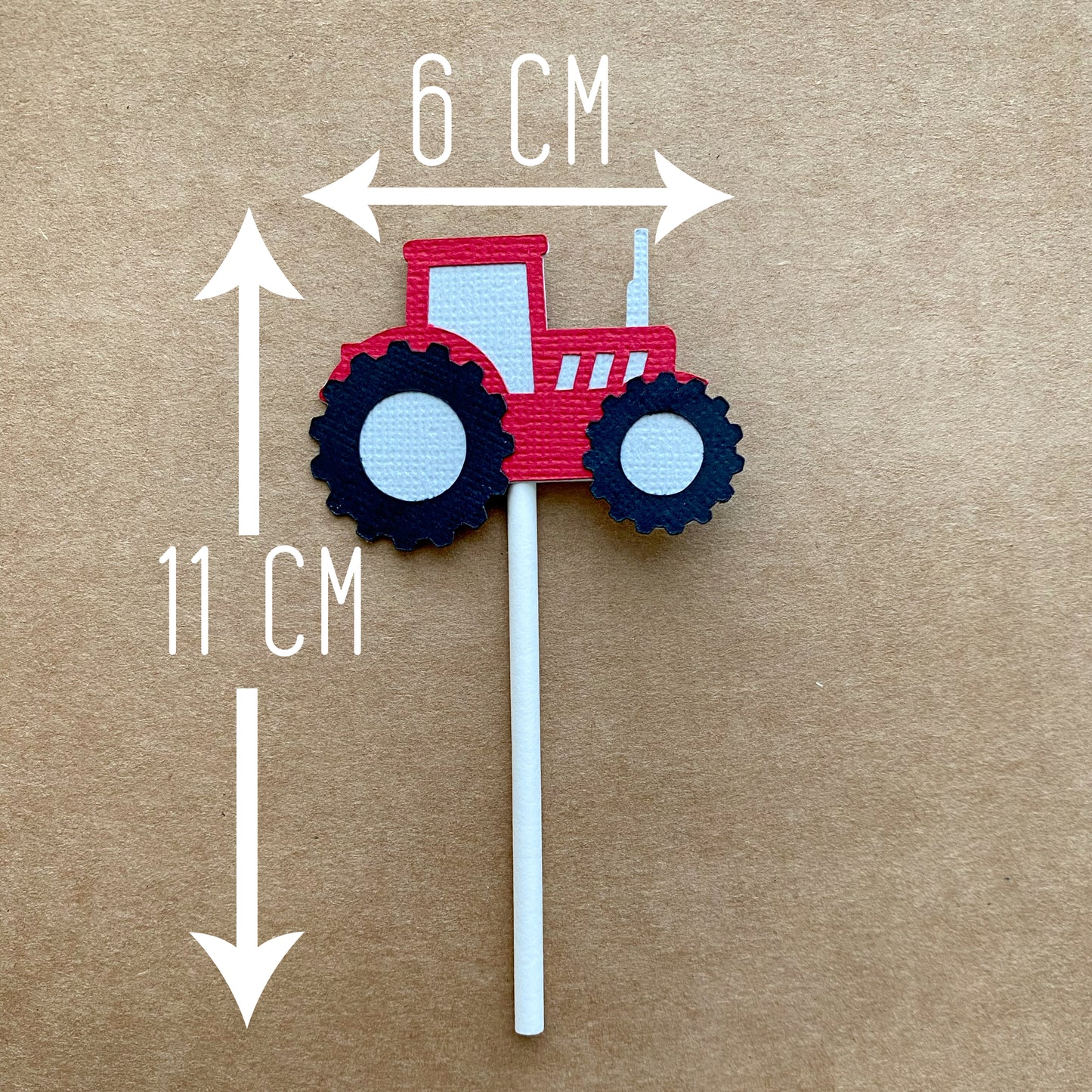 Tractor cupcake toppers. Red or green tractors.