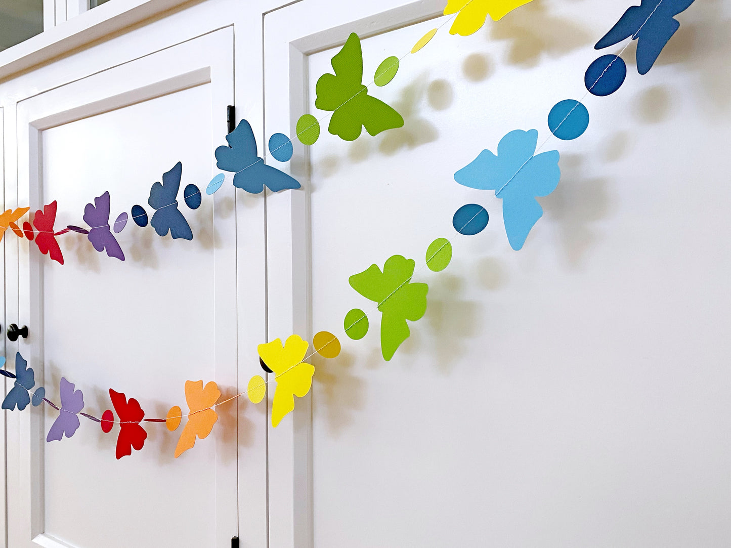 Butterfly Garland. Bright rainbow butterflies.