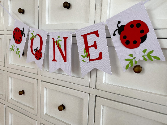 Ladybug ONE birthday banner.