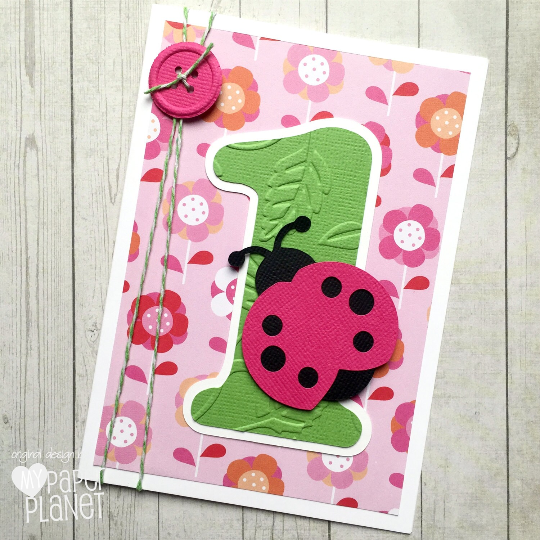 Ladybug First Birthday card