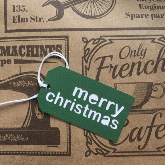 Merry Christmas gift tags in Green
