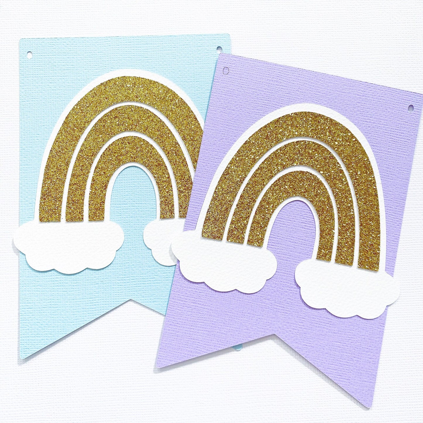 Pastel Rainbow Happy Birthday banner.