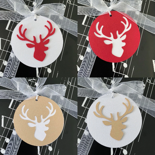 Reindeer Christmas Gift Tags. Deer antlers. Xmas gift wrapping.