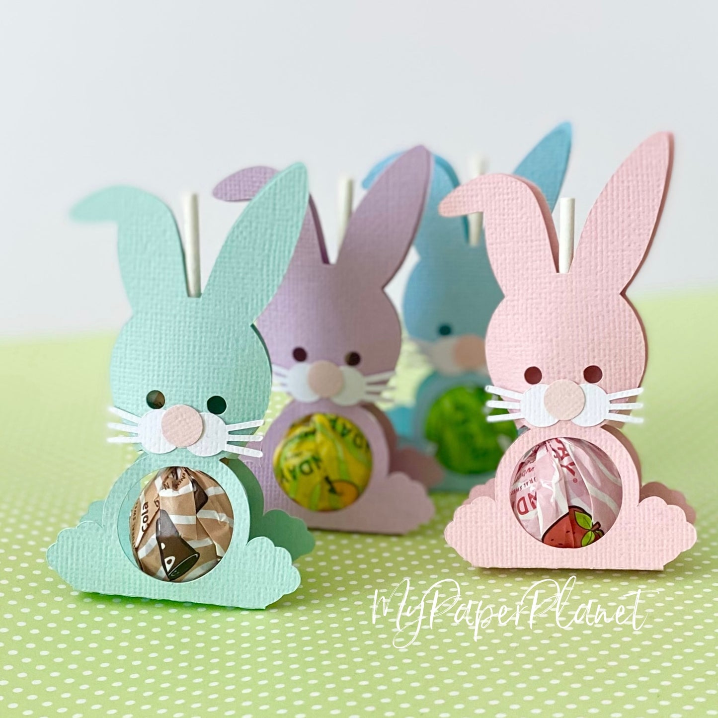 Bunny Rabbit Lollipop holder. Easter chocolate class gifts.
