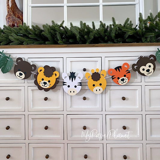 Jungle, Zoo, Safari animal birthday party banner