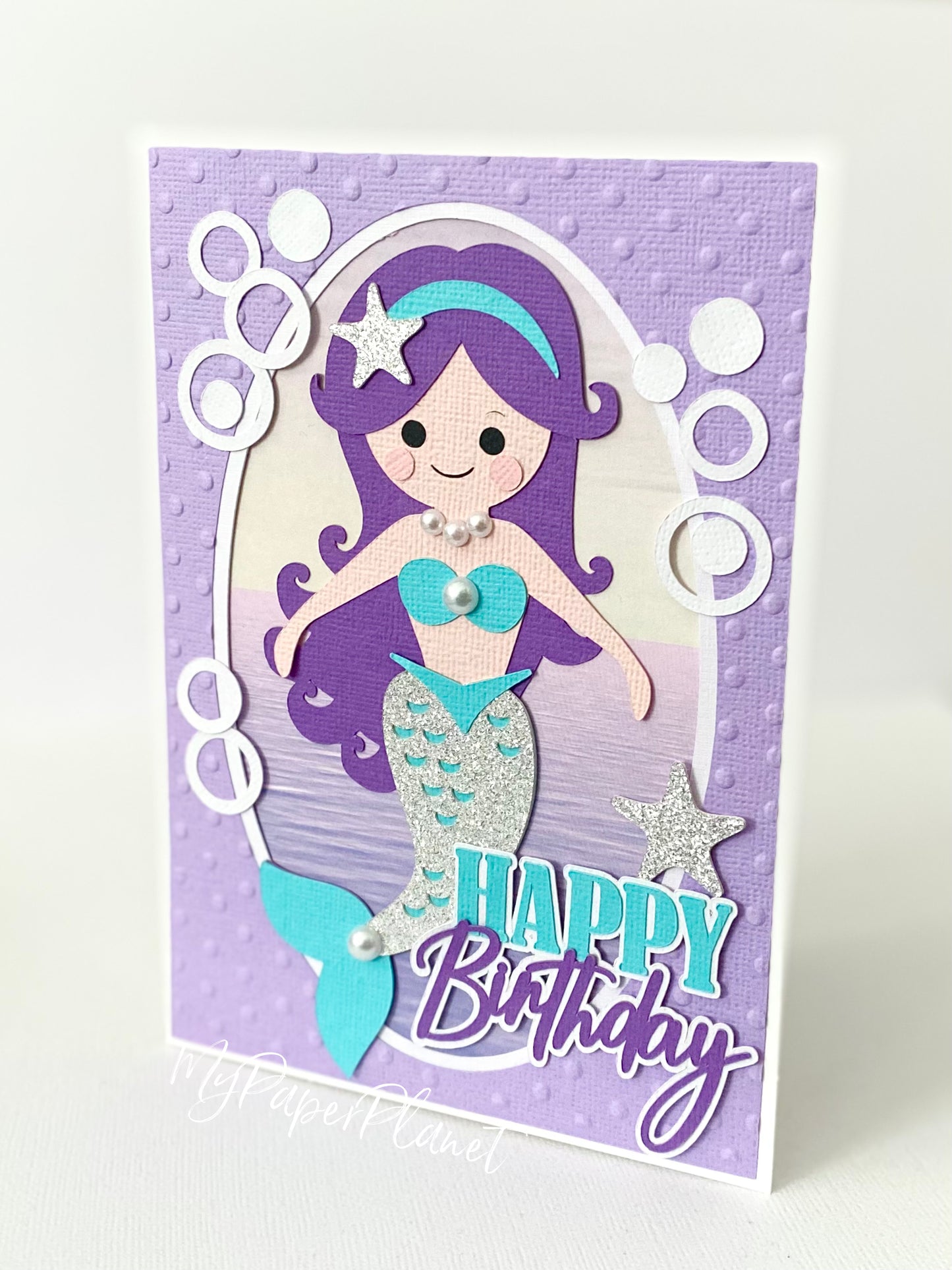 Mermaid birthday card.