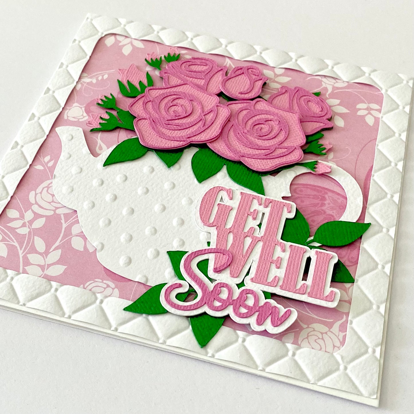 Teapot and Roses Get Well Soon card.