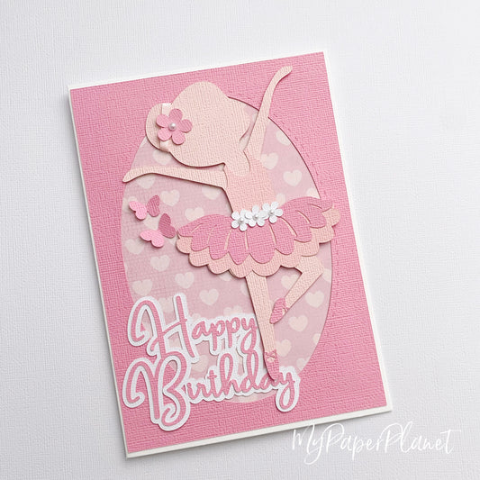 Ballerina ballet birthday card. Happy Birthday.