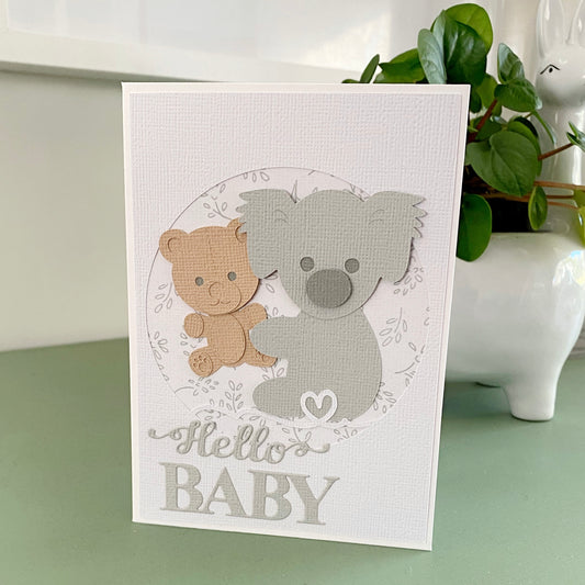 Koala Baby card, new baby, neutral, boy or girl.