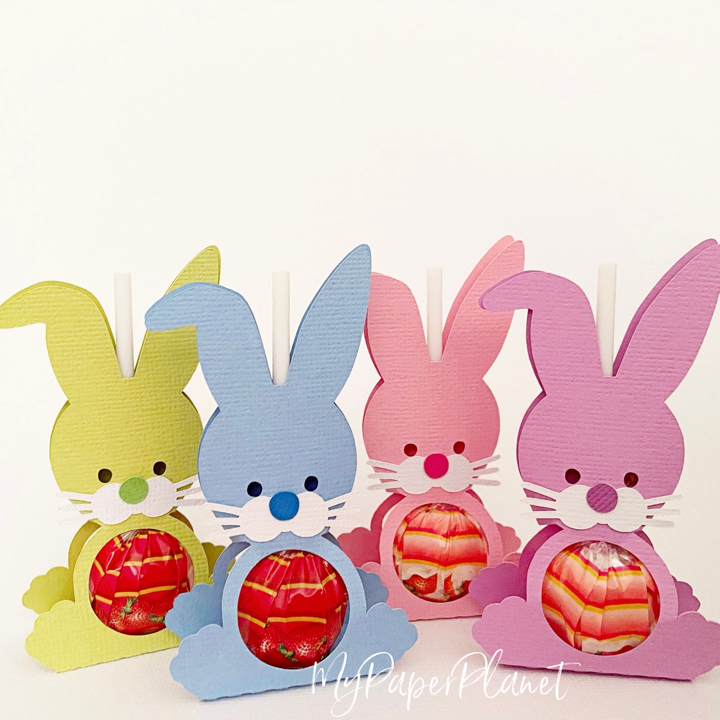 Bunny Rabbit Lollipop holder. Easter chocolate class gifts.