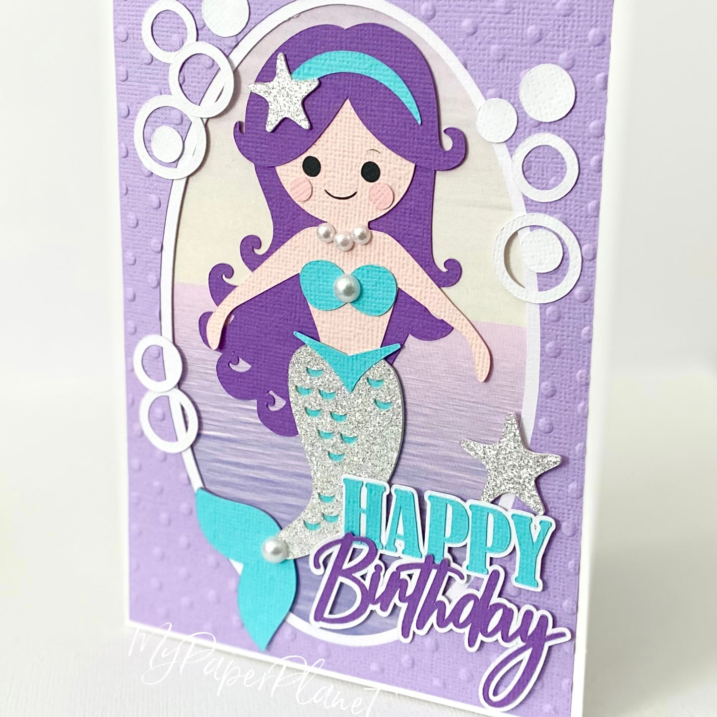 Mermaid birthday card.