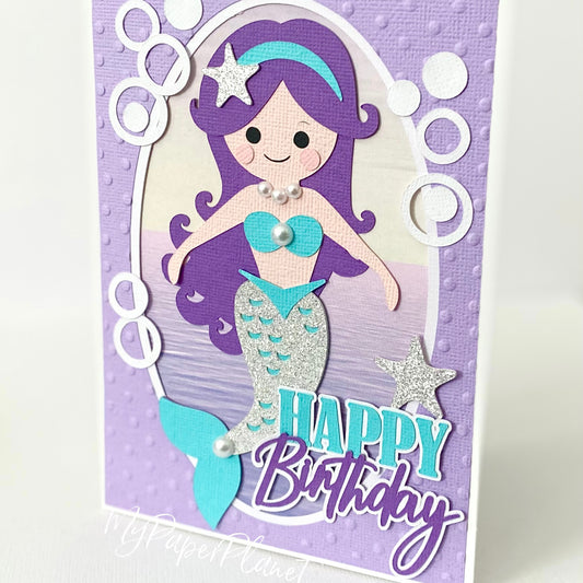 Mermaid birthday card.