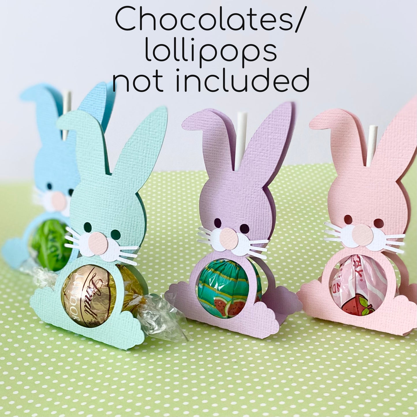 Bunny Rabbit Lollipop holder. Easter chocolate class gifts.