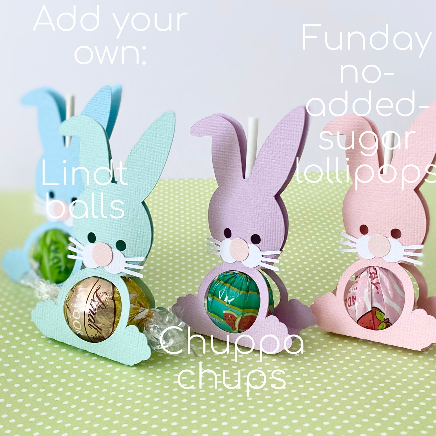 Bunny Rabbit Lollipop holder. Easter chocolate class gifts.