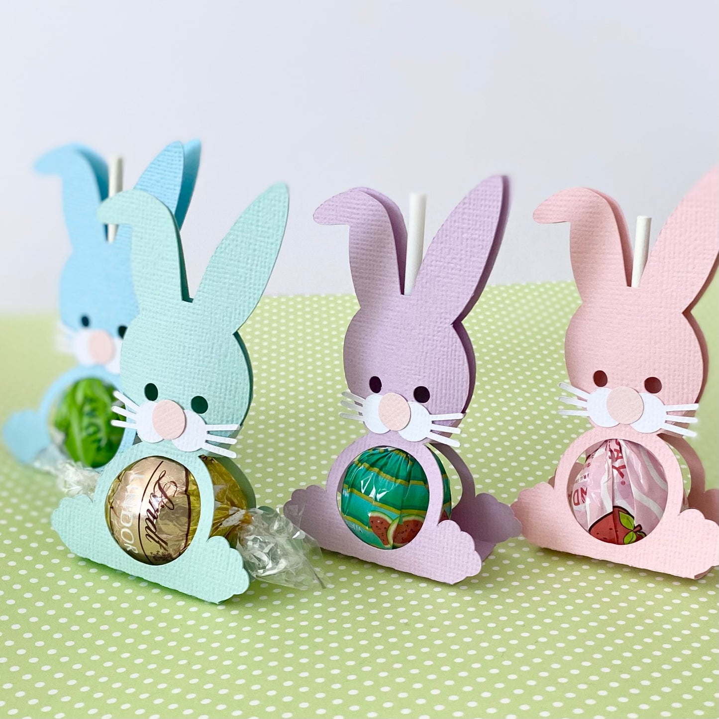 Bunny Rabbit Lollipop holder. Easter chocolate class gifts.