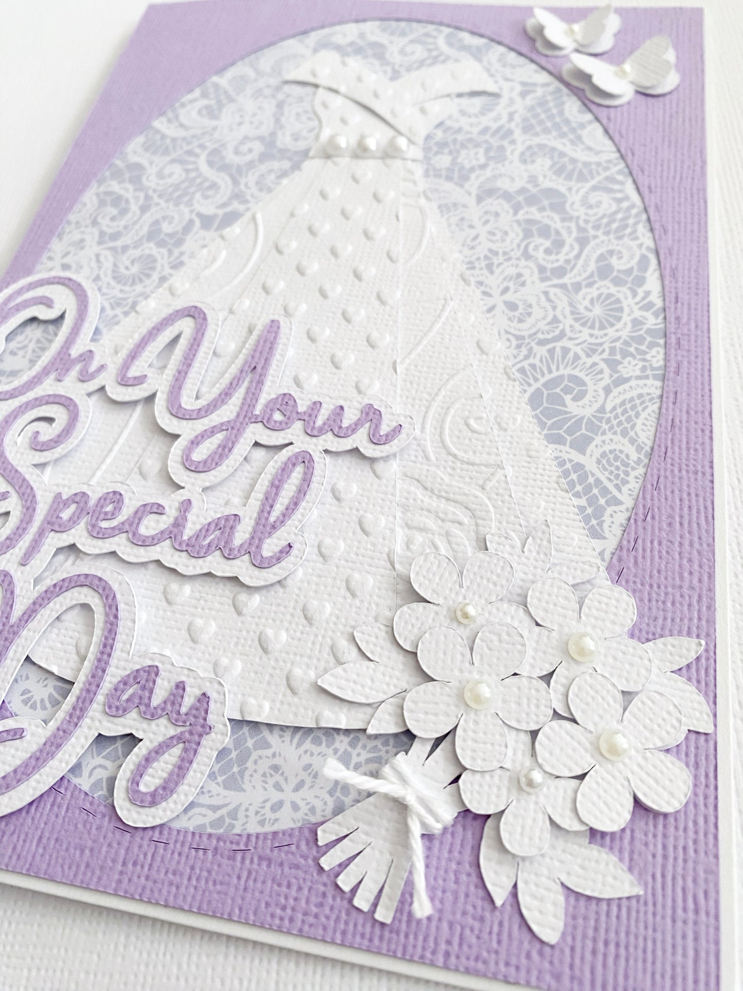 Wedding Dress card, On your special day. Card for bride.