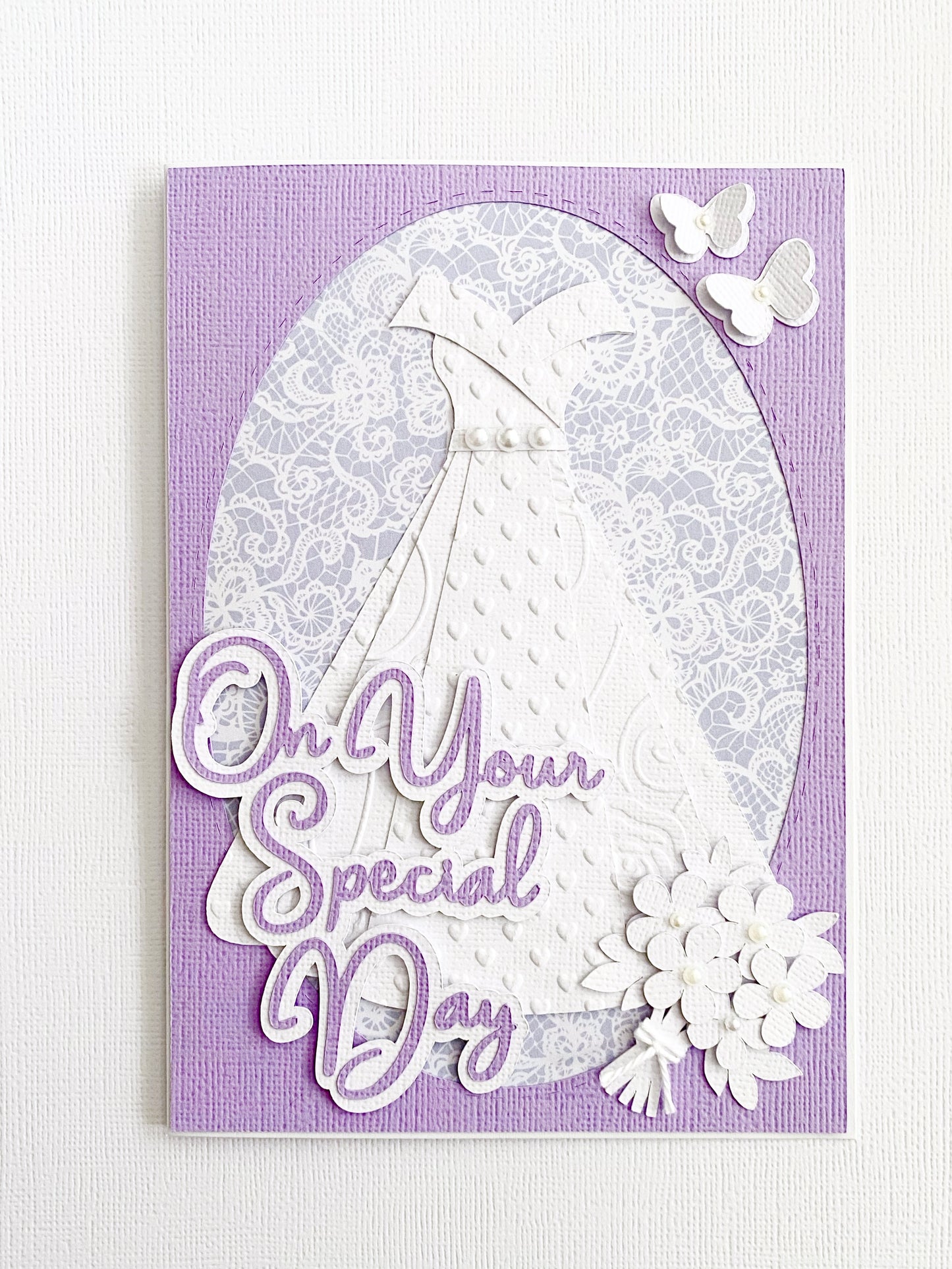 Wedding Dress card, On your special day. Card for bride.