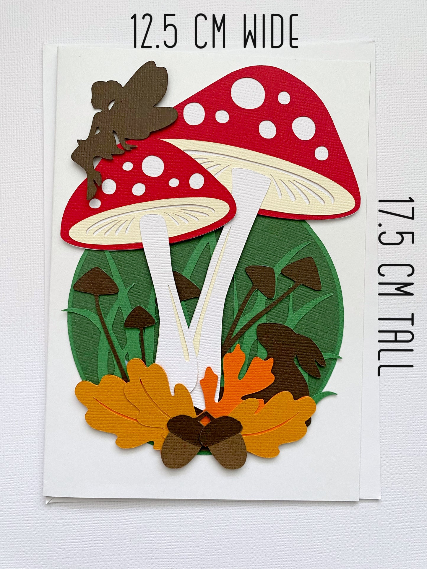 Autumn Woodland Fairy Mushroom greeting card, birthday card.