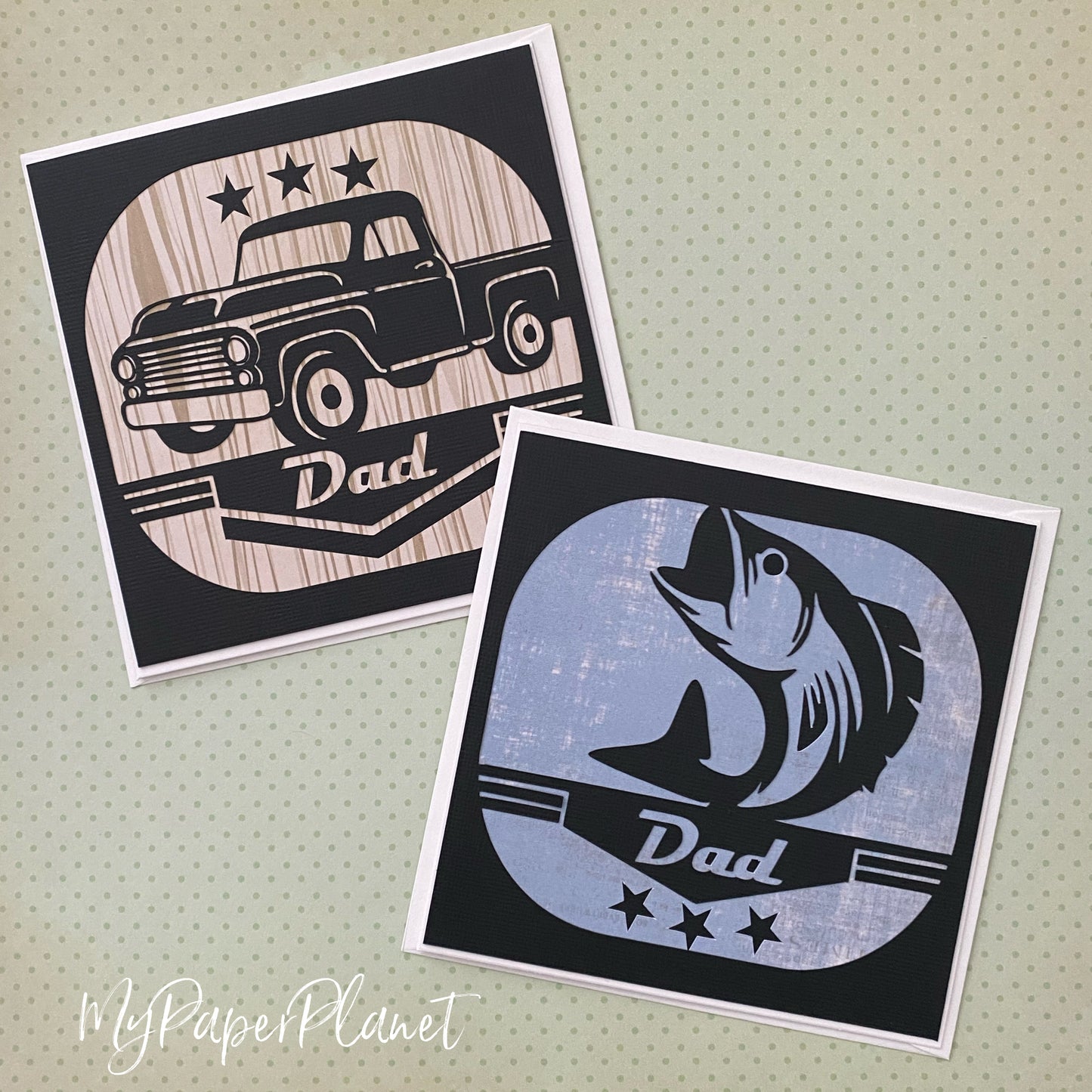 DAD Father's Day, Birthday card, Truck or Fish.