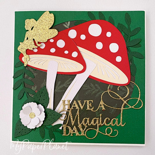 Fairy Mushroom greeting card, birthday card.