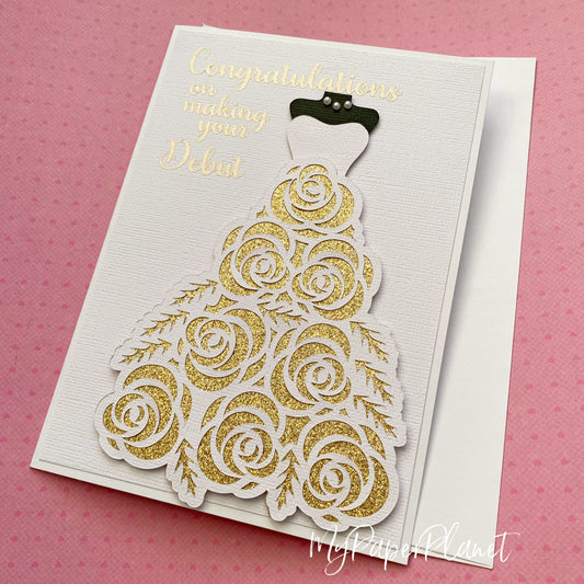 Congratulations on making your Debut, floral debutante card.