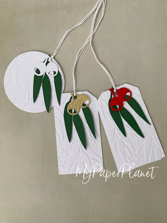 Gum leaf gift tags. Australian botanical gift tags, Birthday or Christmas gifting.