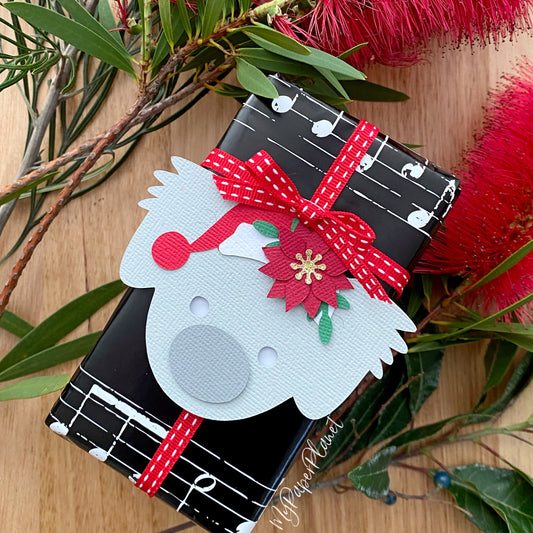 Aussie Christmas Koala gift tags. Koala with Santa hat.