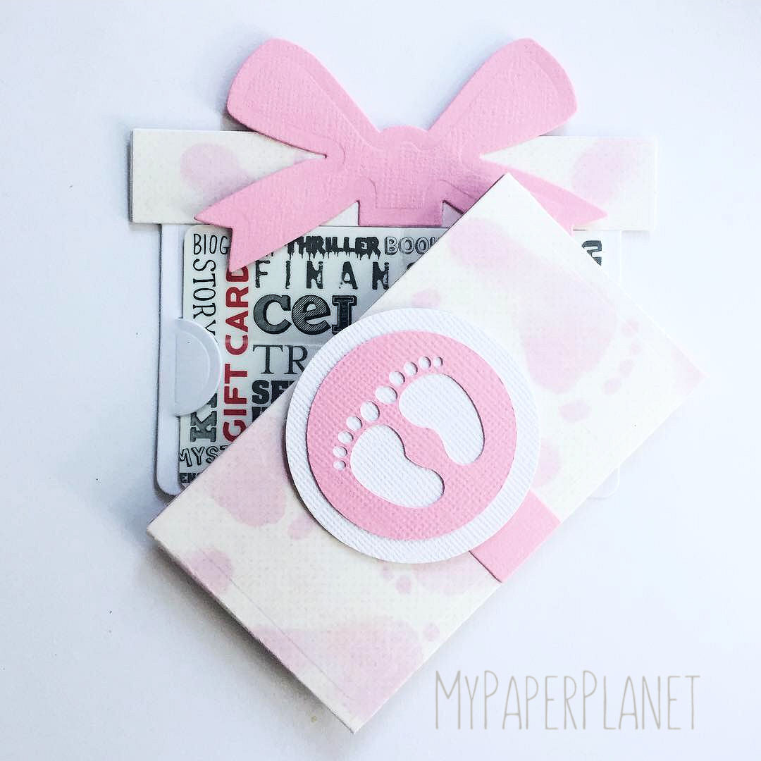 Gift Card Holder - Baby Feet Pink or Blue